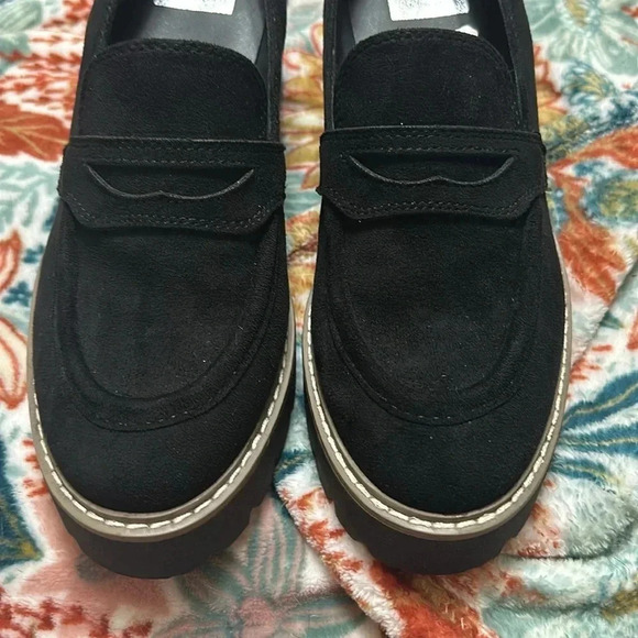 NWOT DV by Dolce Vita Temecula Black Faux Suede Block Oxford Heel Shoes - Picture 6 of 8